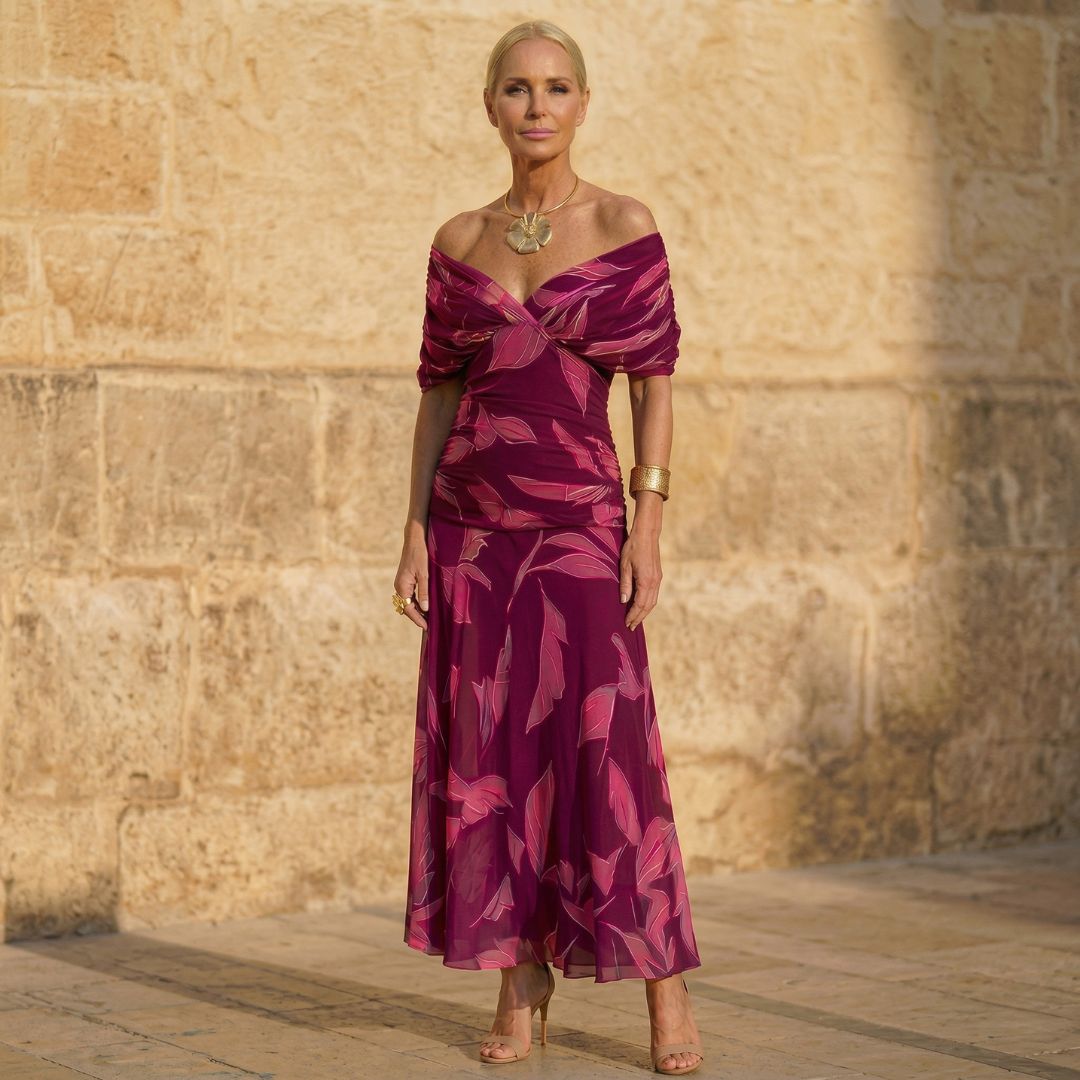 Celeste | Elegante Vestido con Hojas