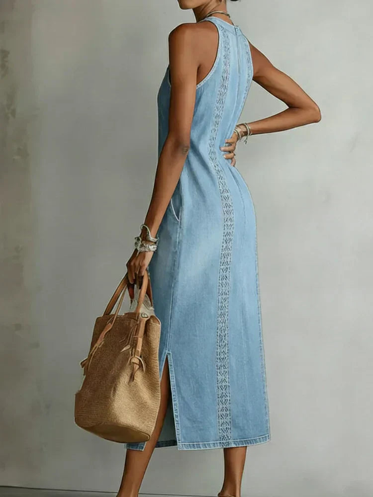 Julia™ | Vestido vaquero con encaje retro