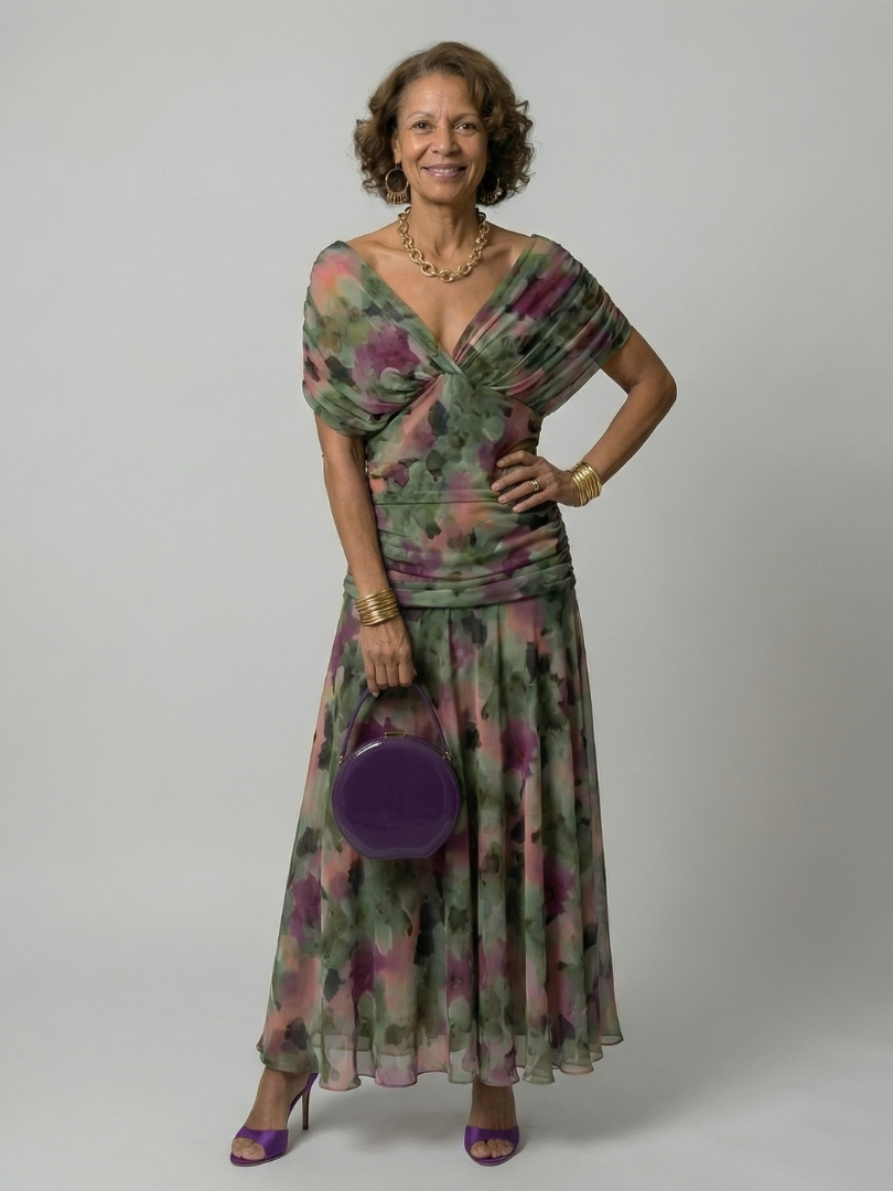 Calen | Vestidos Midi Fluidos Hombro Descubierto