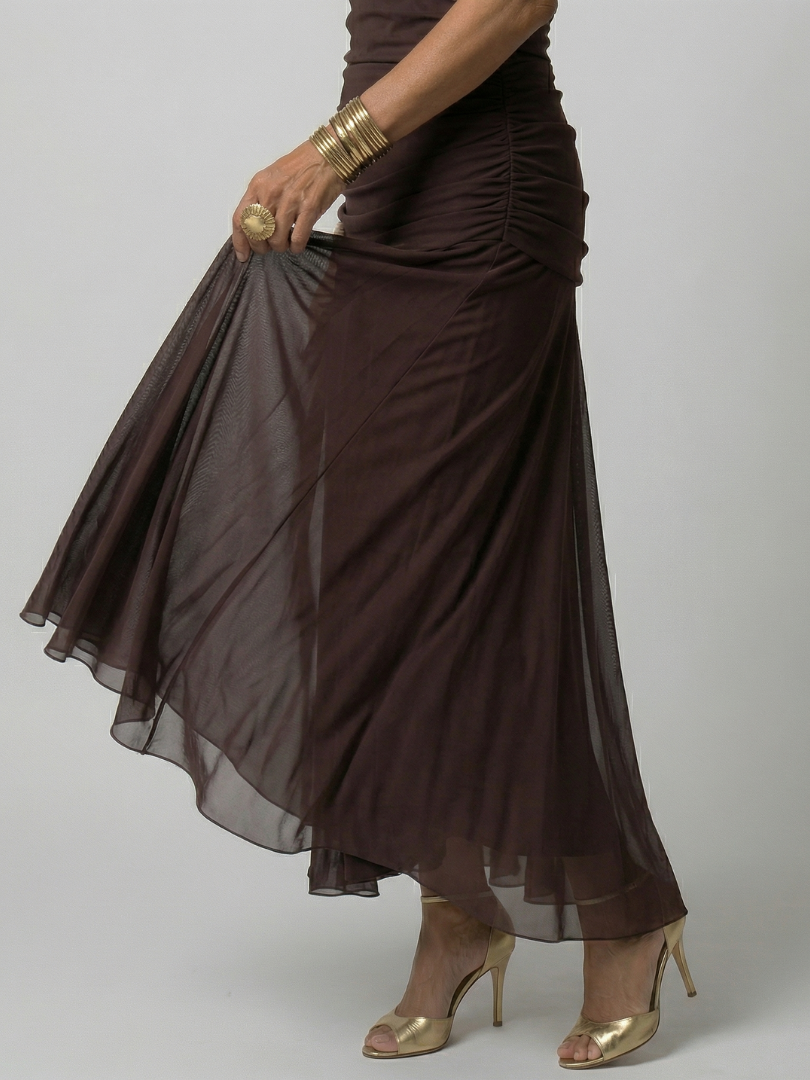 Calen | Vestidos Midi Fluidos Hombro Descubierto