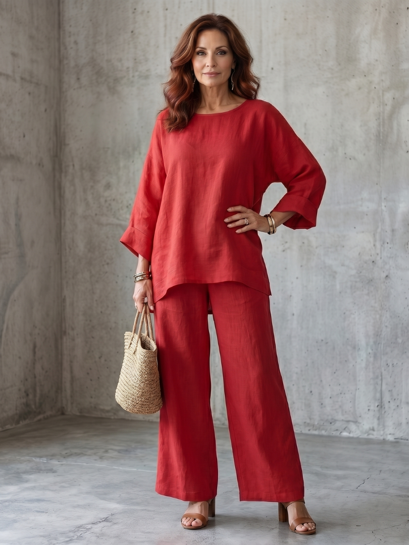 Prue | Conjunto Túnica Oversize y Pantalón Pierna Ancha