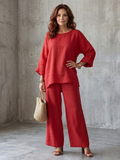 Prue | Conjunto Túnica Oversize y Pantalón Pierna Ancha