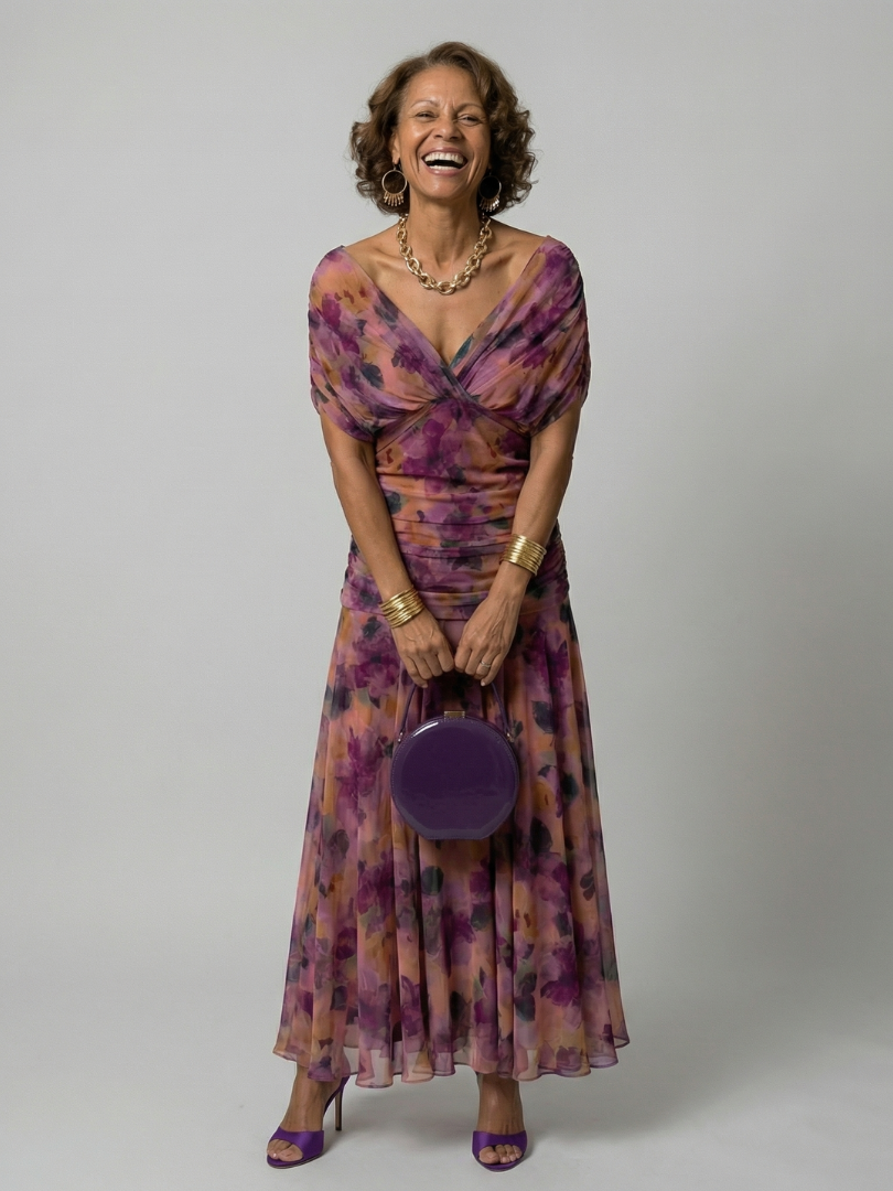 Calen | Vestidos Midi Fluidos Hombro Descubierto