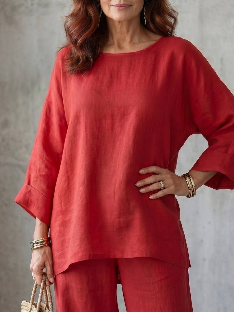 Prue | Conjunto Túnica Oversize y Pantalón Pierna Ancha