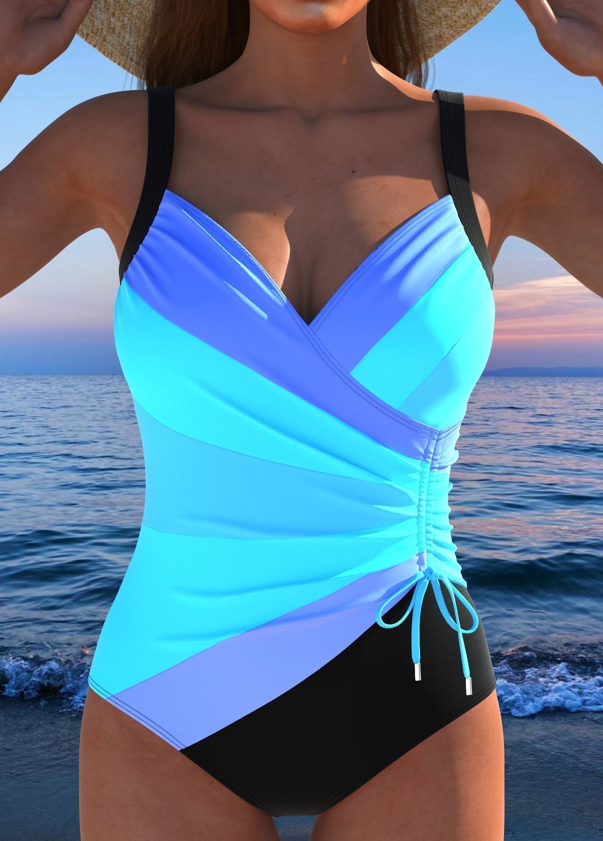 Bañador Cruzado de Lujo con Estampado de Colores