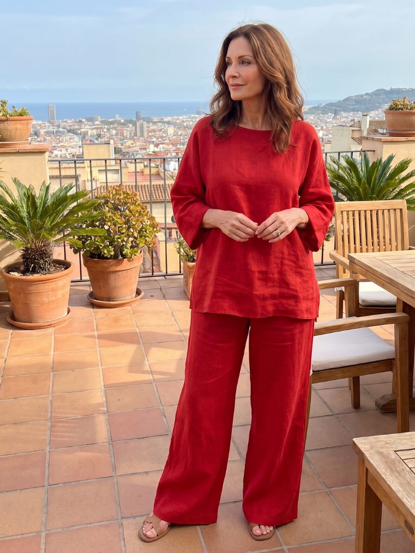 Prue | Conjunto Túnica Oversize y Pantalón Pierna Ancha