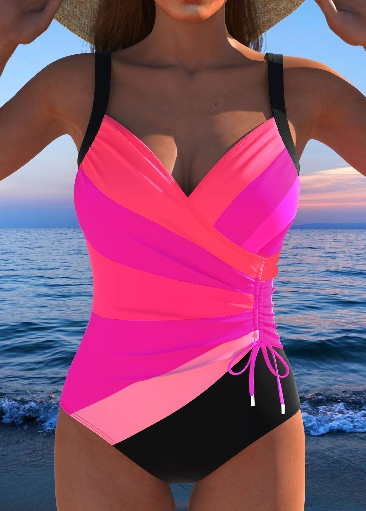Bañador Cruzado de Lujo con Estampado de Colores