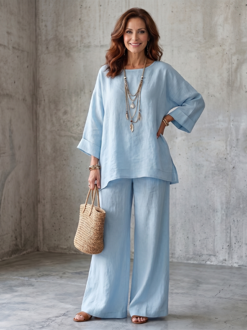 Prue | Conjunto Túnica Oversize y Pantalón Pierna Ancha