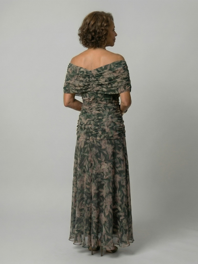Calen | Vestidos Midi Fluidos Hombro Descubierto