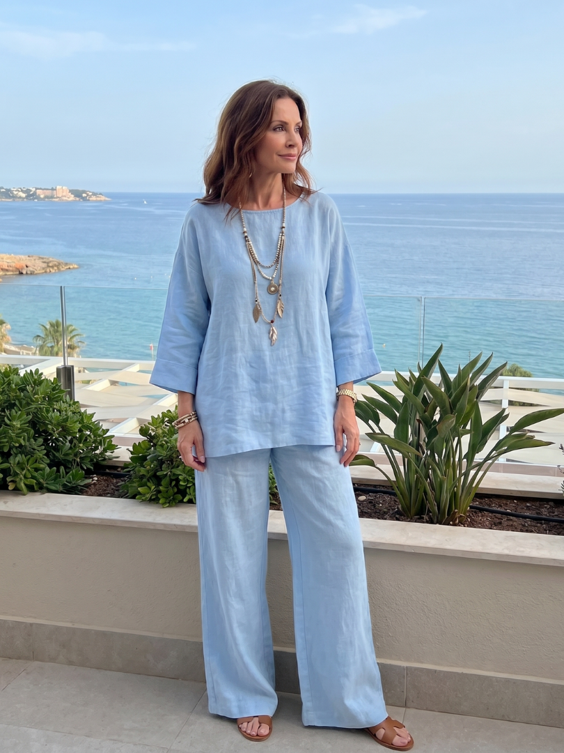 Prue | Conjunto Túnica Oversize y Pantalón Pierna Ancha