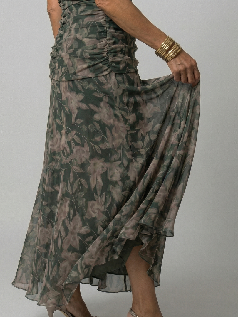 Calen | Vestidos Midi Fluidos Hombro Descubierto