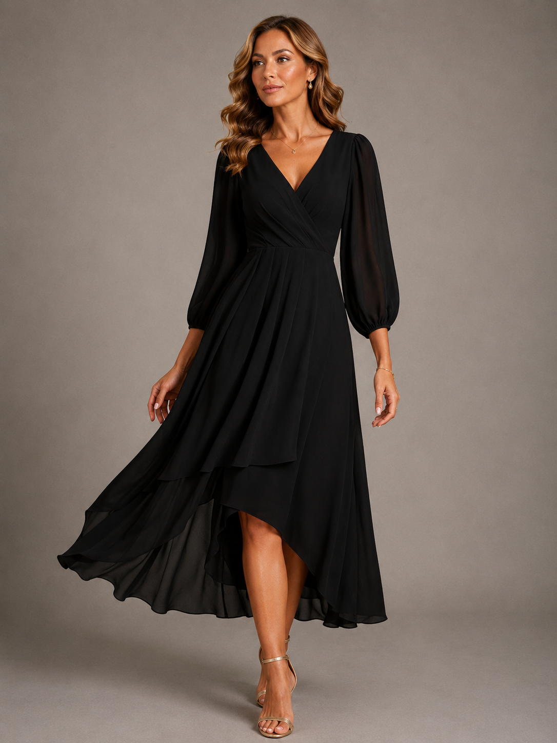Mia™ | Vestido Largo Elegante Cuello V