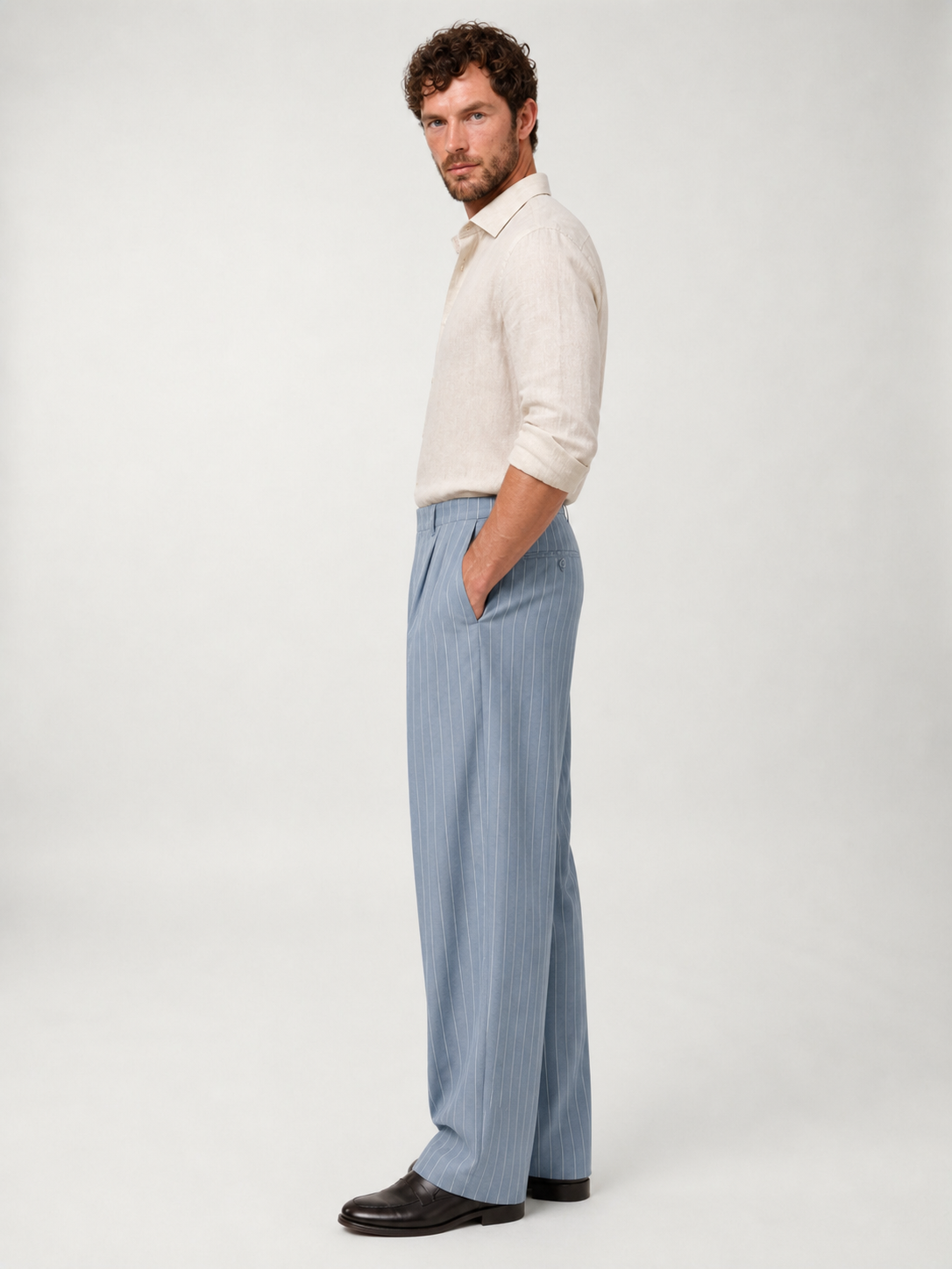 Pantalones de Lino a Rayas