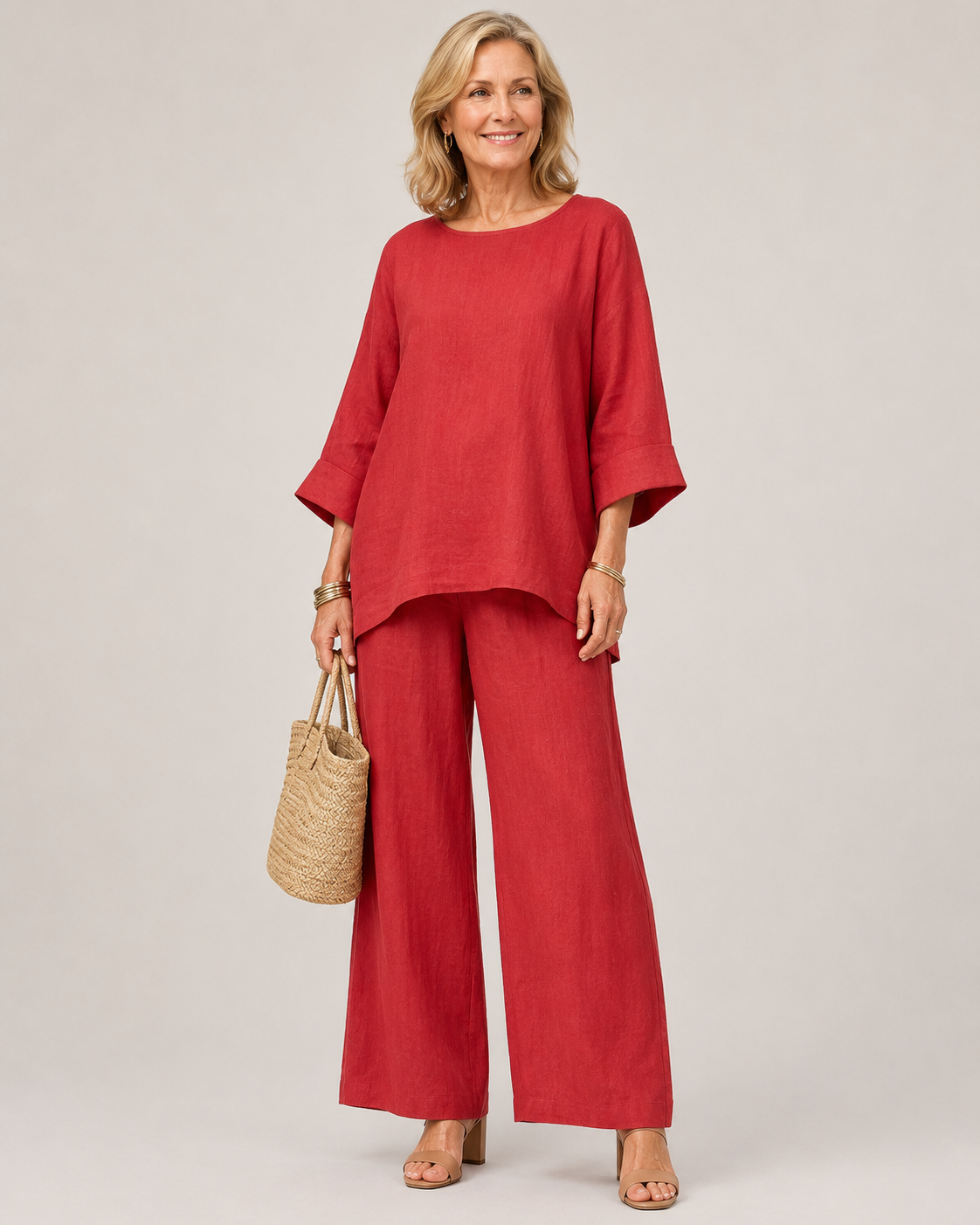 Prue | Conjunto Túnica Oversize y Pantalón Pierna Ancha