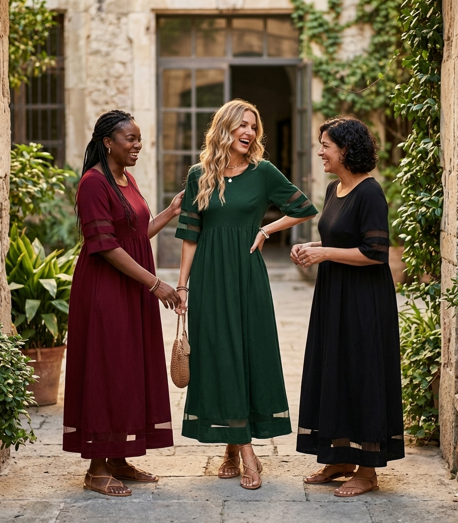 Aubrey™ | Vestido Midi Favorecedor Efecto Vientre Plano