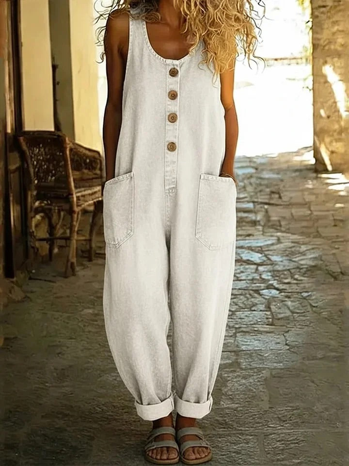 Ruth™ | Peto vaquero de algodón lavado vintage